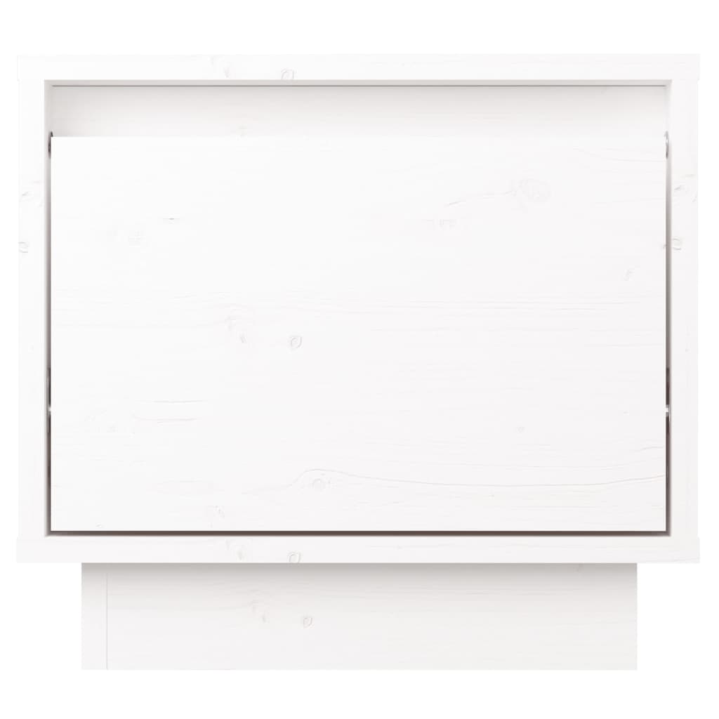 Nachttische 2 Stk. Weiss 35x34x32 cm Massivholz Kiefer